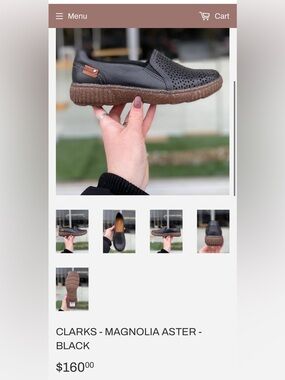 Clarks Women's Magnolia Aster Slip-On Loafers - Black with Tan Sole 7